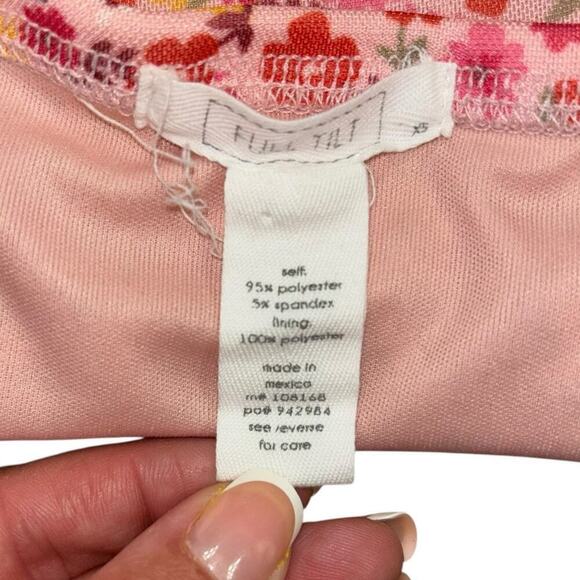 Pink Floral Y2K Mini Wrap Skirt Women’s XS Preppy Coquette Balletcore Soft Girl - Picture 5 of 9